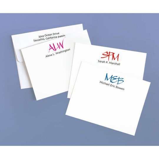 Initial It Flat Correspondence Note Cards